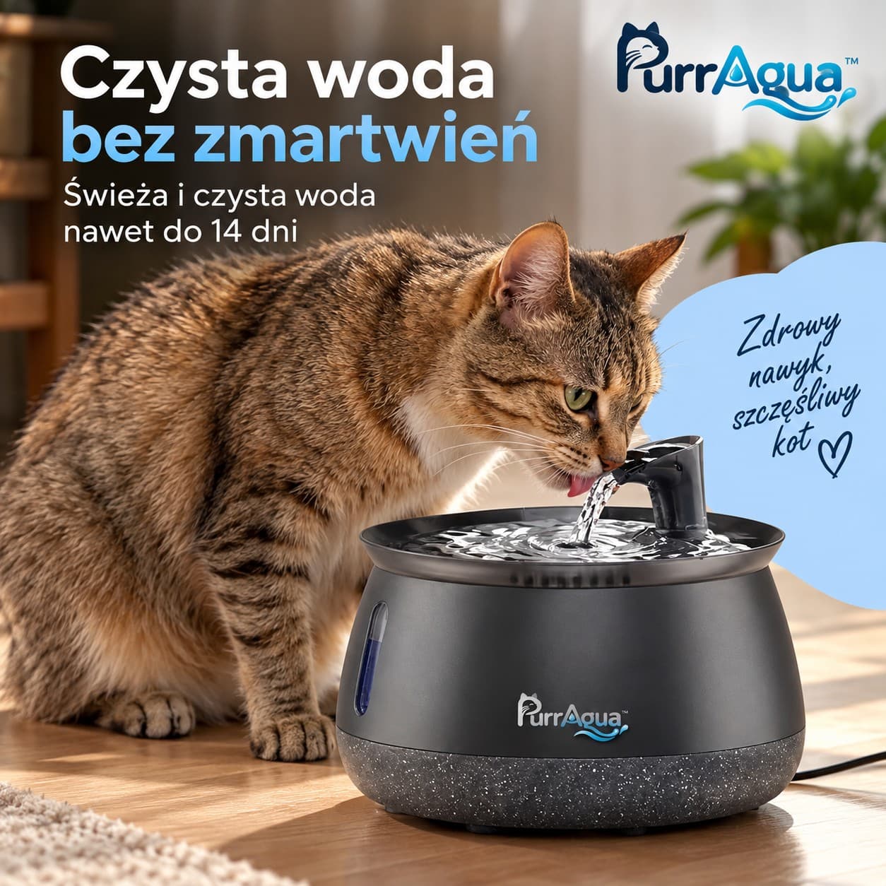 PurrAqua - Nowoczesna Fontanna dla Kota