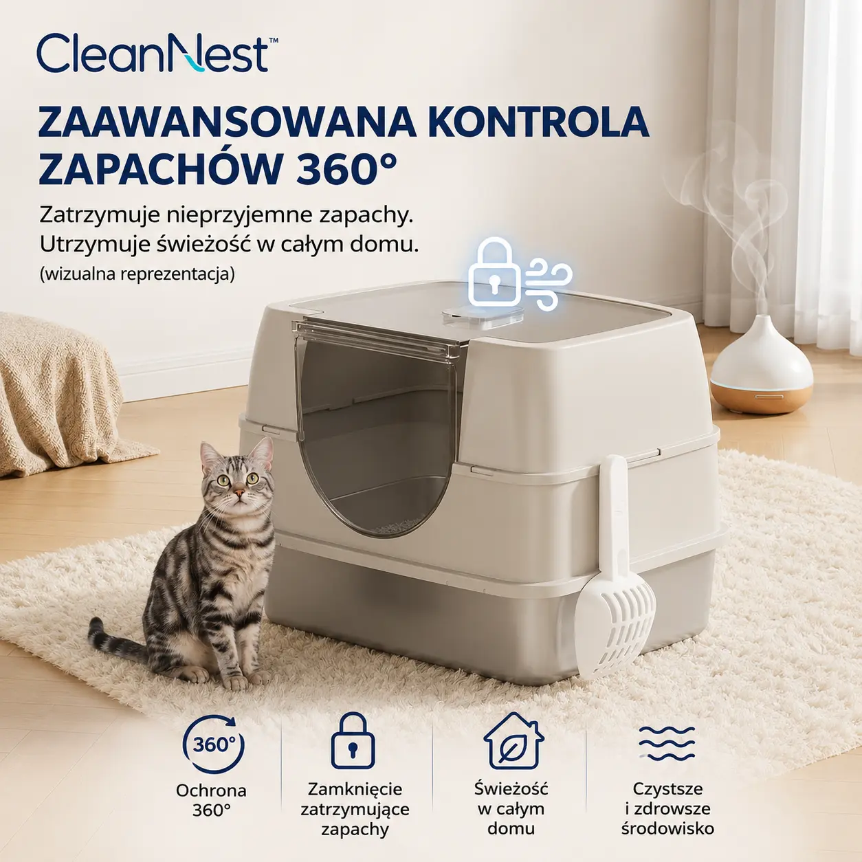 CleanNest™ – Kuweta dla Kotów z Systemem Czystości