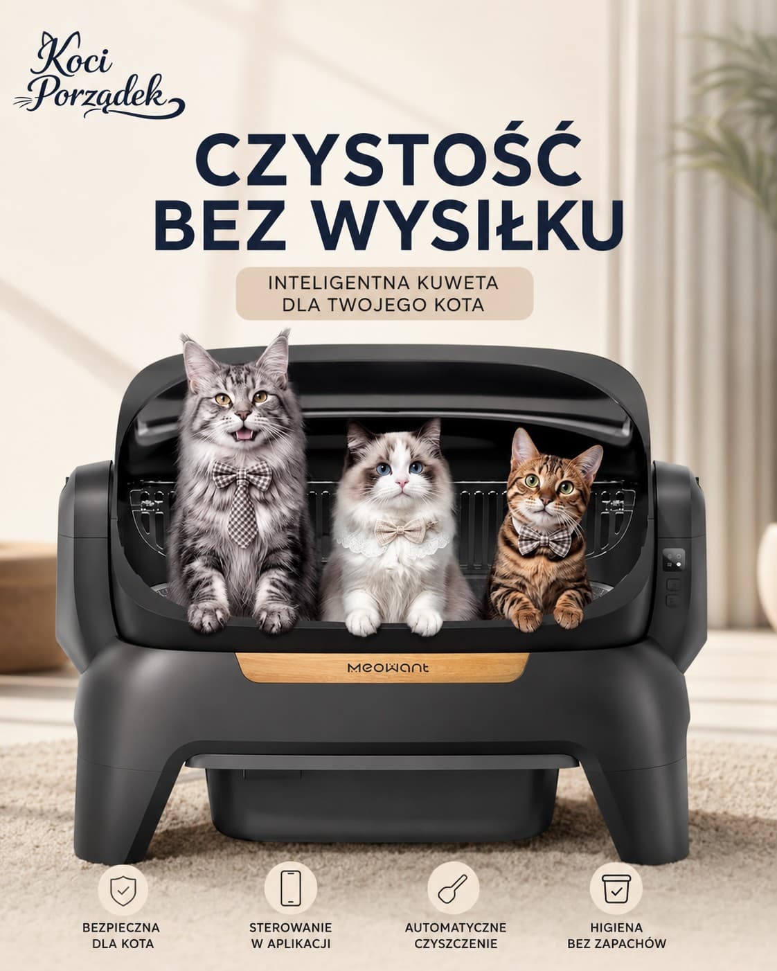 KociPorządek™ – samoczyszcząca kuweta dla kota XXL