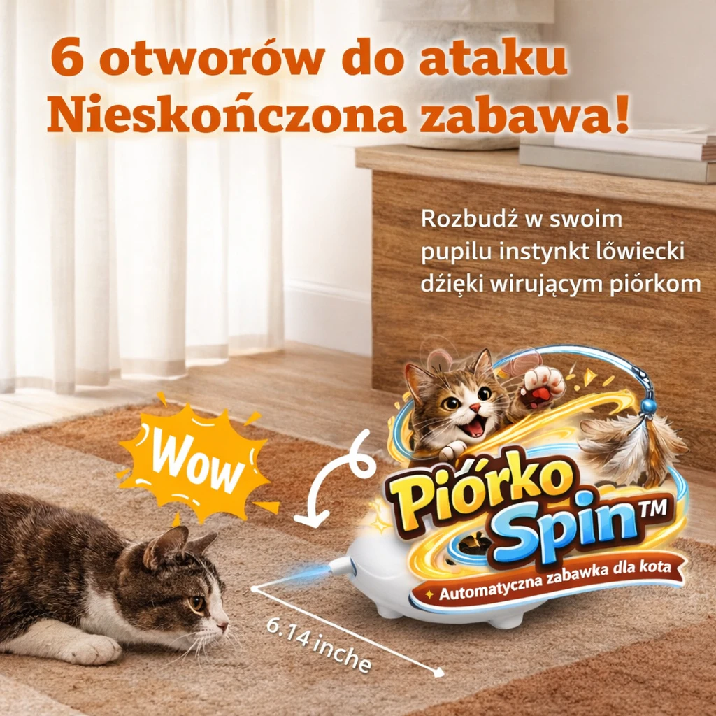 PiórkoSpin™ – Automatyczna zabawka dla kota 7