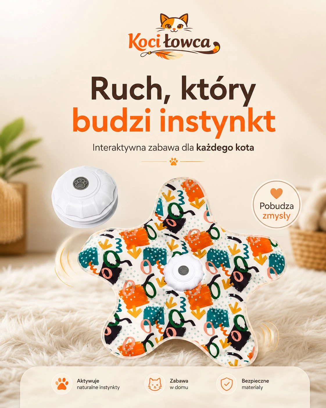 KociŁowca – interaktywna mata dla kota z ruchomym piórkiem 1