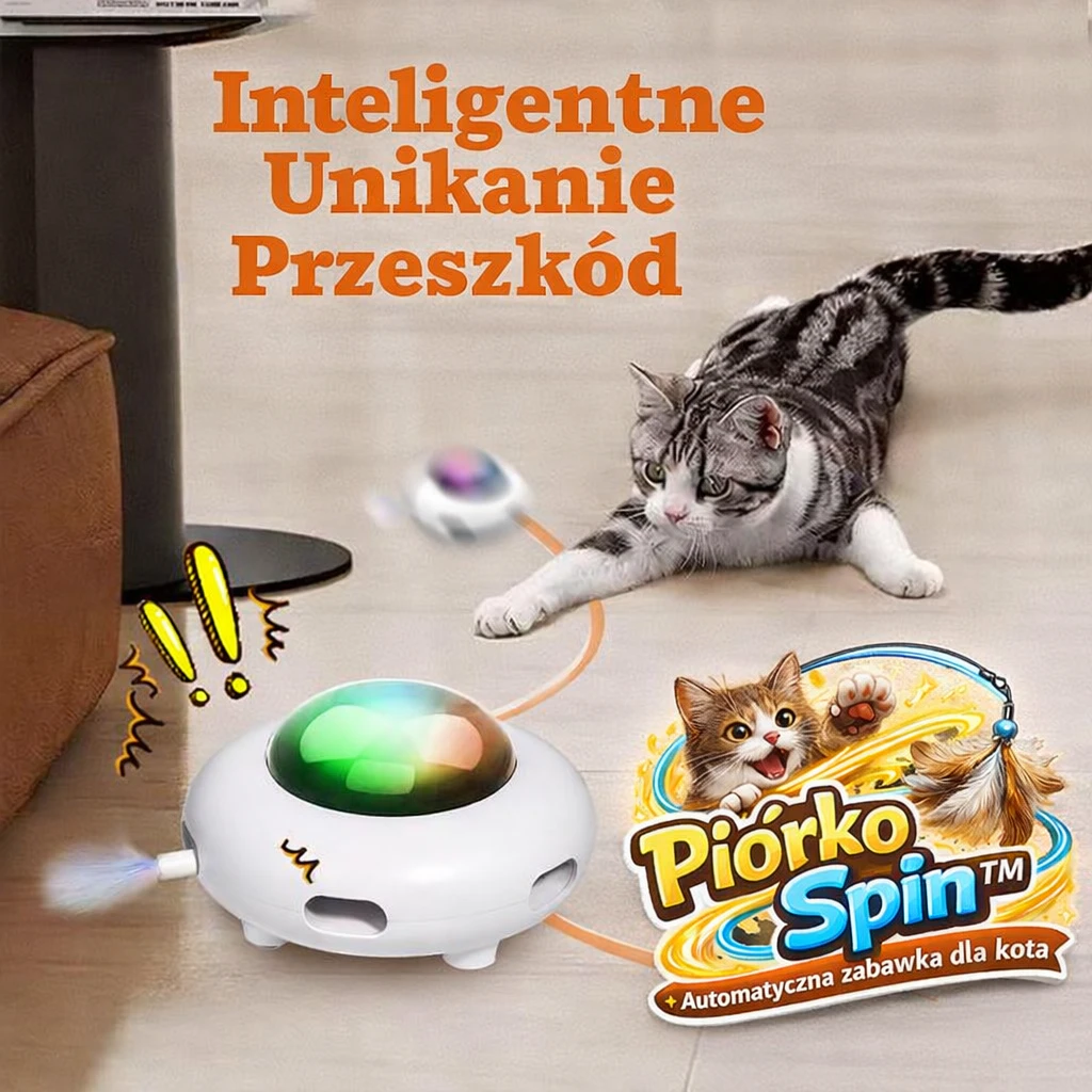 PiórkoSpin™ – Automatyczna zabawka dla kota 4
