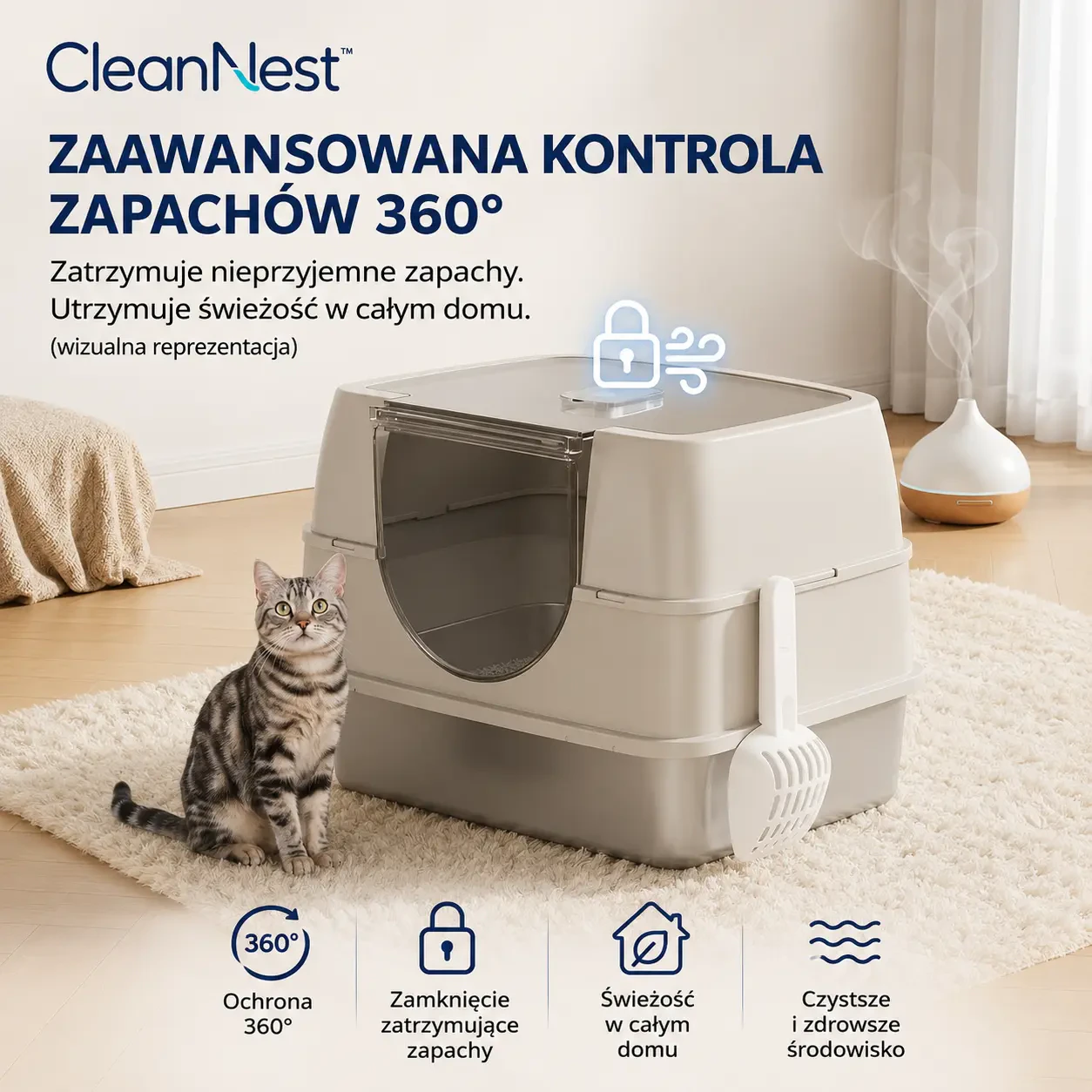 CleanNest™ – Kuweta dla Kotów z Systemem Czystości 1