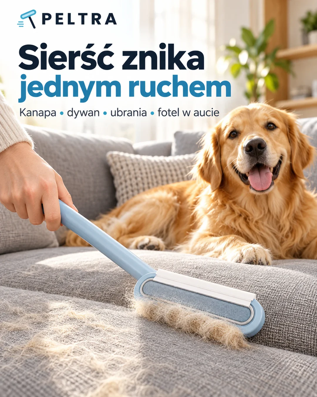 PELTRA – szczotka do sierści z długim trzonkiem 1