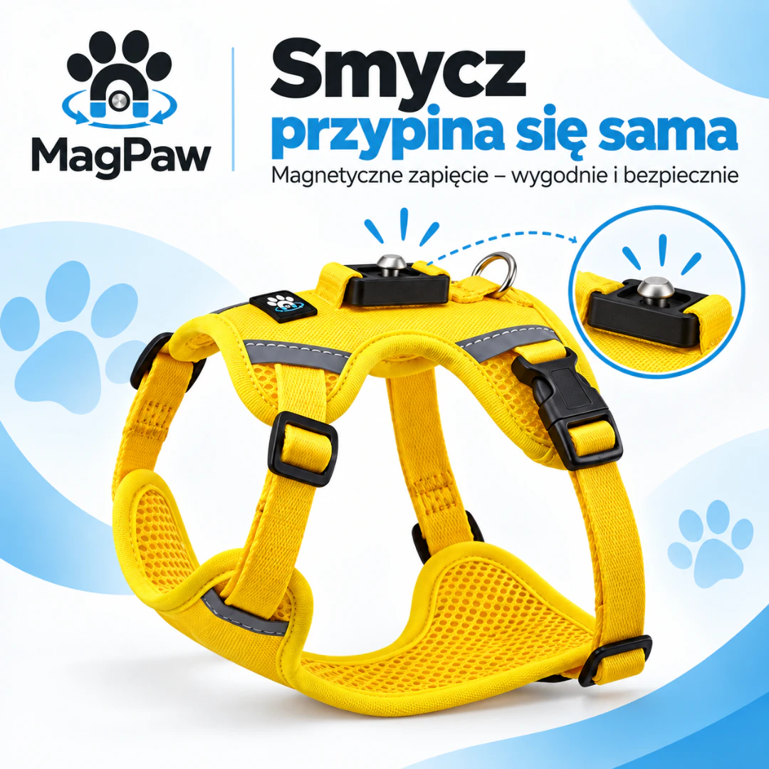 MagPaw™ – szelki i obroża z magnetycznym zapięciem smyczy 1
