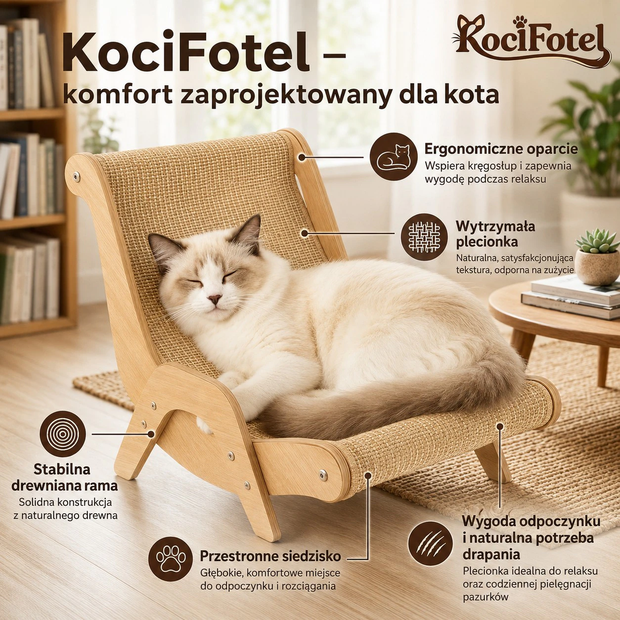 KociFotel – Leżanka i Drapak 2w1 dla Kota 1