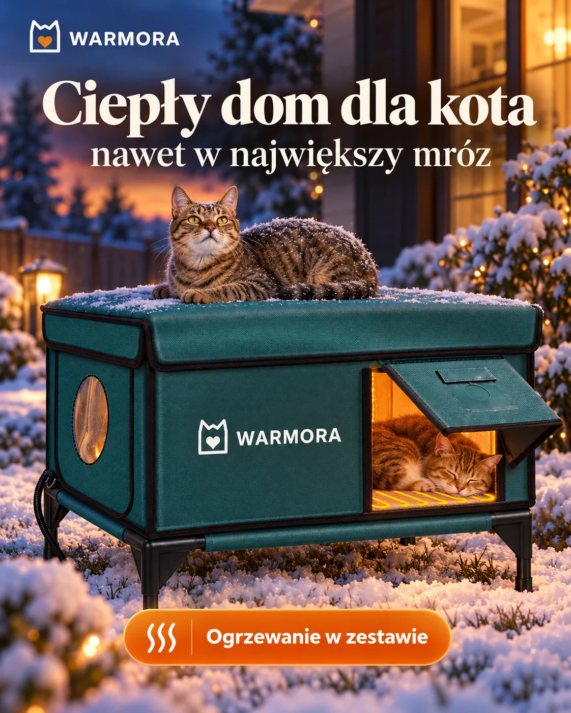 WARMORA – ogrzewany domek dla kota na zewnątrz 1